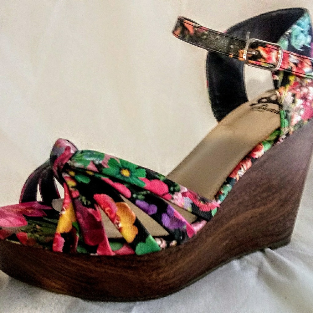 Fergalicious Floral Print Wedges